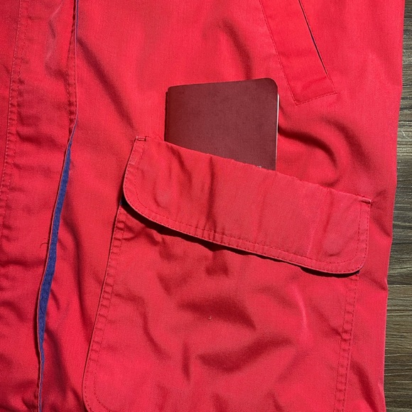 Pacific Trail Boat Jacket Men's Large Red Hidden Hood Full Zip| Nautical - Picture 13 of 16